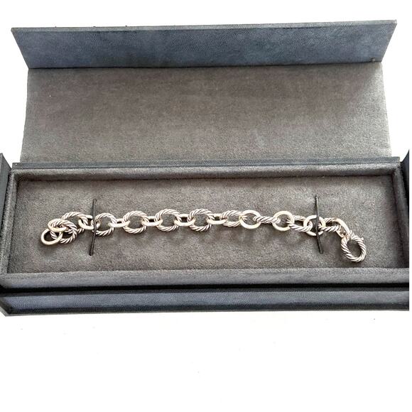 David Yurman Jewelry - Estate David Yurman Sterling Silver (925) Oval Link 7.5" Bracelet with Gift Box